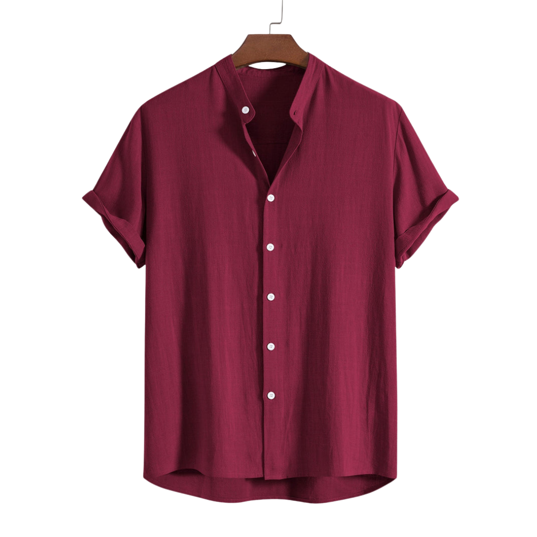 Camisa Elegance Lin-Rayón – Sofisticación y Confort rojo