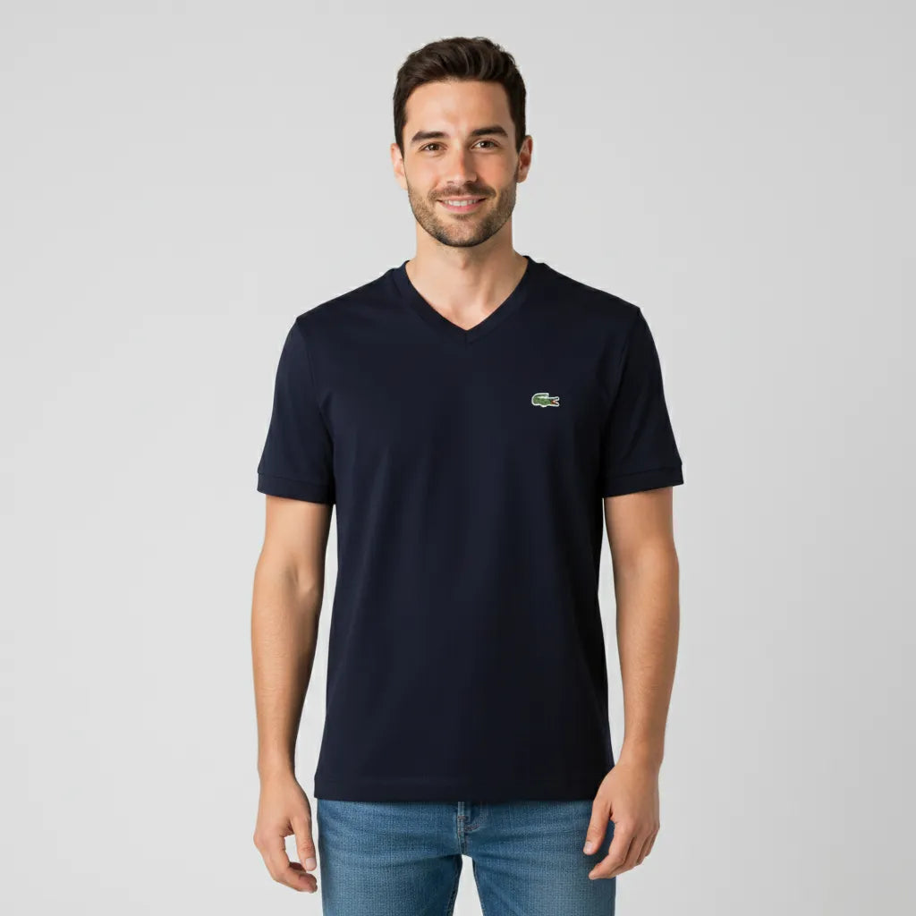 Pack x5 Remeras Cuello en V Lacoste Hombre Algodón Premium™