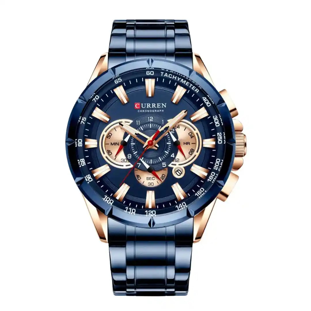 Reloj Elegancia Acero Inoxidable – Precisión y Estilo azul