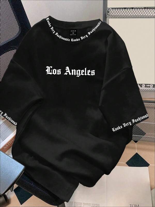 Remera Oversize “Los Angeles” con Ribetes en Contraste – Hombre | Paulo Dybala