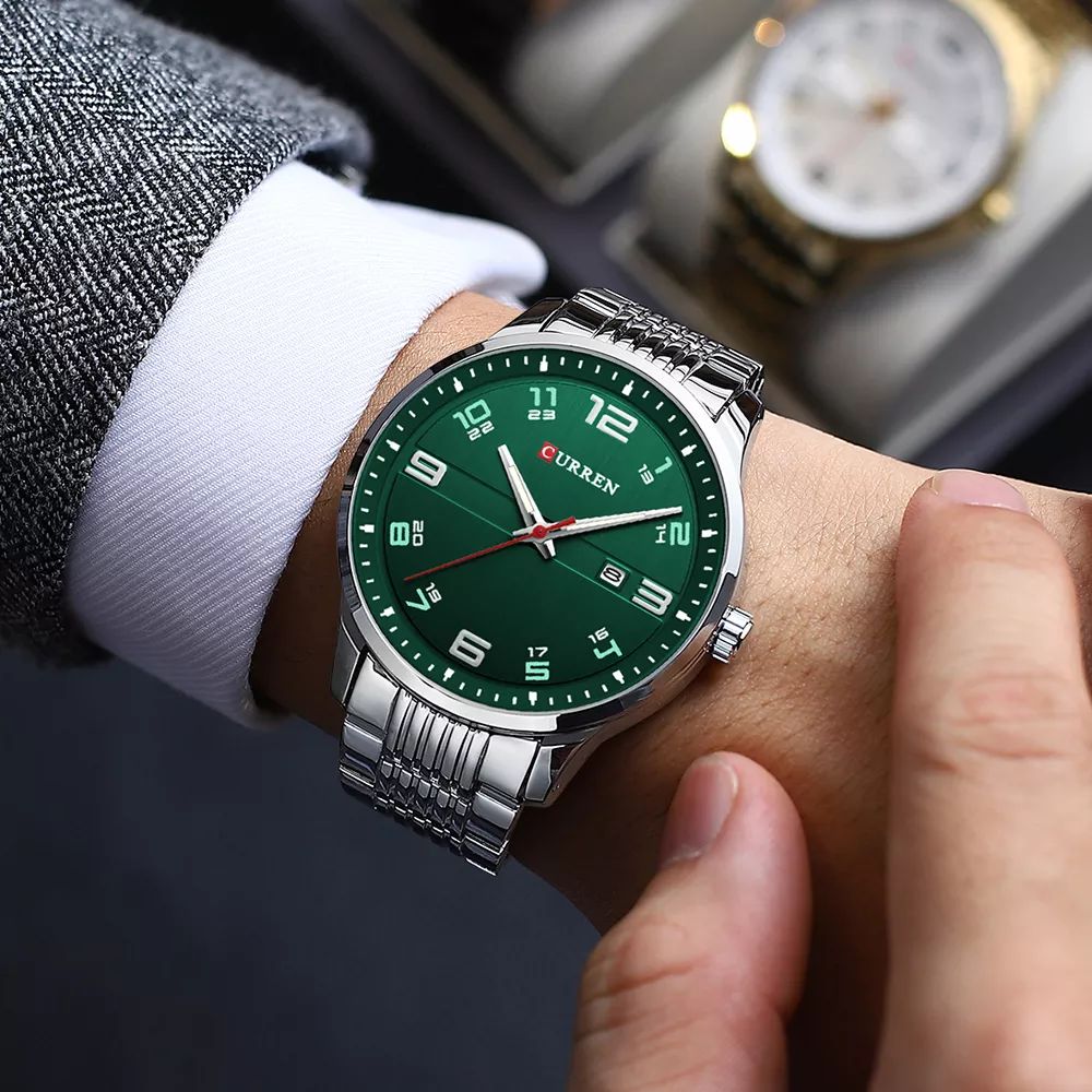 Reloj Titan elite – Autoridad y Precisión Ejecutiva verde miliar 2