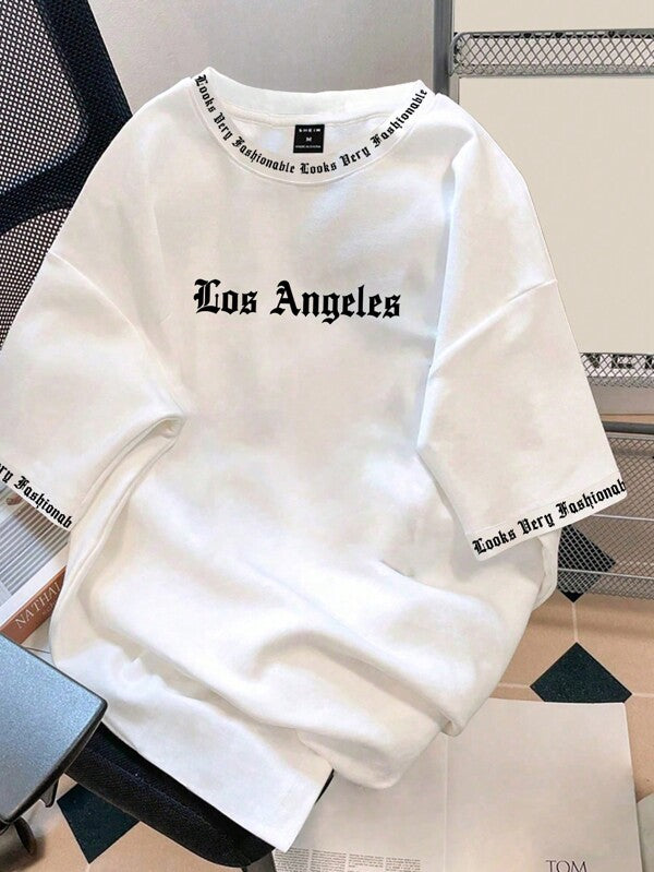 Remera Oversize “Los Angeles” con Ribetes en Contraste – Hombre | Paulo Dybala